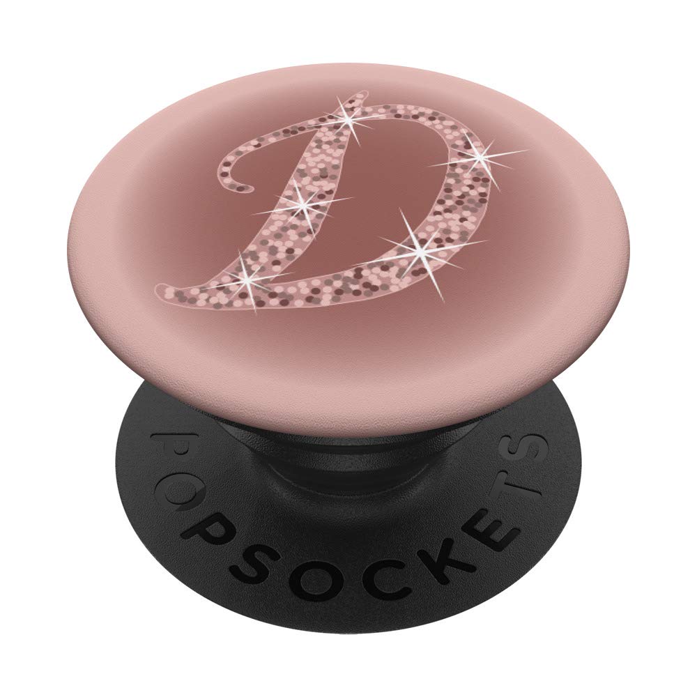 PopSockets Initial D Script Letter, Rose Pink and Mauve PopSockets PopGrip: Swappable Grip for Phones & Tablets