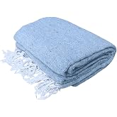 Open Road Goods Solid Color Mexican Yoga Blanket &ndash; Large Handwoven Throw for Yoga, Beach, Camping or Home &ndash; Soft and Durable Cotton Blend
