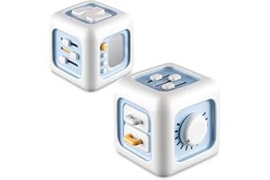 bessome Busy Activity Cube for Fine Motor Skill Learning|Montessori Toys for 1 Year Old Boys Girls|Sensory Toys for Toddler 1-3|Travel Baby Toy for 12-18 Months|First Birthday Gift for 1 Year Old