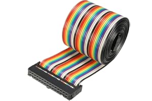 uxcell IDC Rainbow Wire Flat Ribbon Cable 30 Pins 128cm Length 2.54mm Pitch Type-C