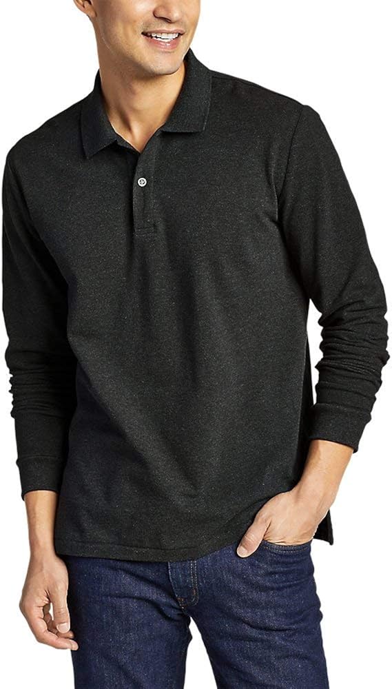 Eddie Bauer Mens Classic Field Pro LongSleeve Polo Shirt Shirts