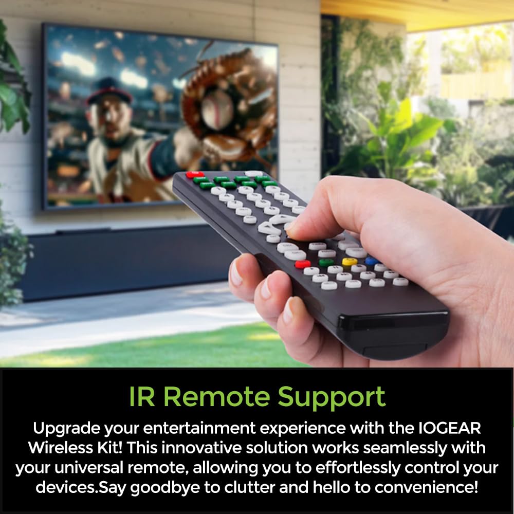 IOGEAR Wireless 4K HDMI Video Extension Transmitter and Receiver Kit with Keyboard Mouse Control – SSID paring - 4K 60Hz up to 165 ft with HDMI Local Loop-Out — GW4K60KIT