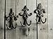 Comfify Set of 3 - Cast Iron Fleur De Lis Double Wall Hooks/Hangers - Decorative Wall Mounted Coat Hook - Rustic Cast Iron - with Screws and Anchors CA-1504-30-BR