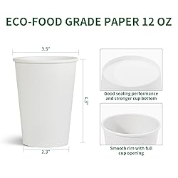 RACETOP 1000 pack 12 oz Disposable Coffee Cups, Hot