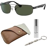 Ray-Ban RB3445 Rectangle Sunglasses with Official Eyewear Kit