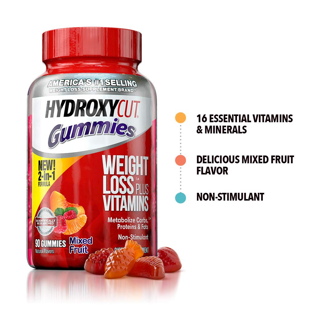 Hydroxycut NonStimulant Weight Loss Mixed Fruit Gummies, 90 Count • Beauty For You Beauty