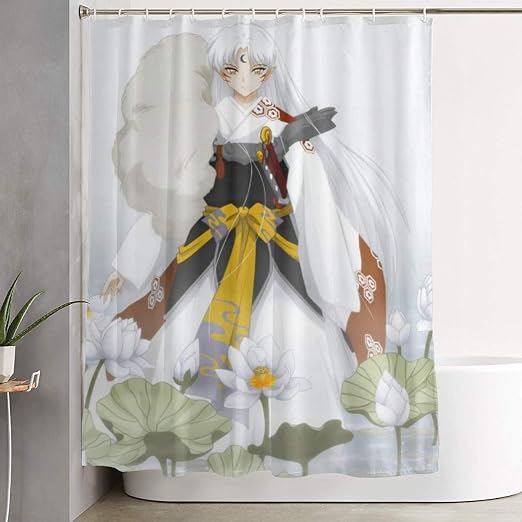 Amazon Com Inuyasha Sesshomaru Anime Shower Curtain With Hooks 60 X 72 Inch Waterproof Polyester Fabric Shower Curtain For Bathroom Showers And Bathtubs Home Kitchen