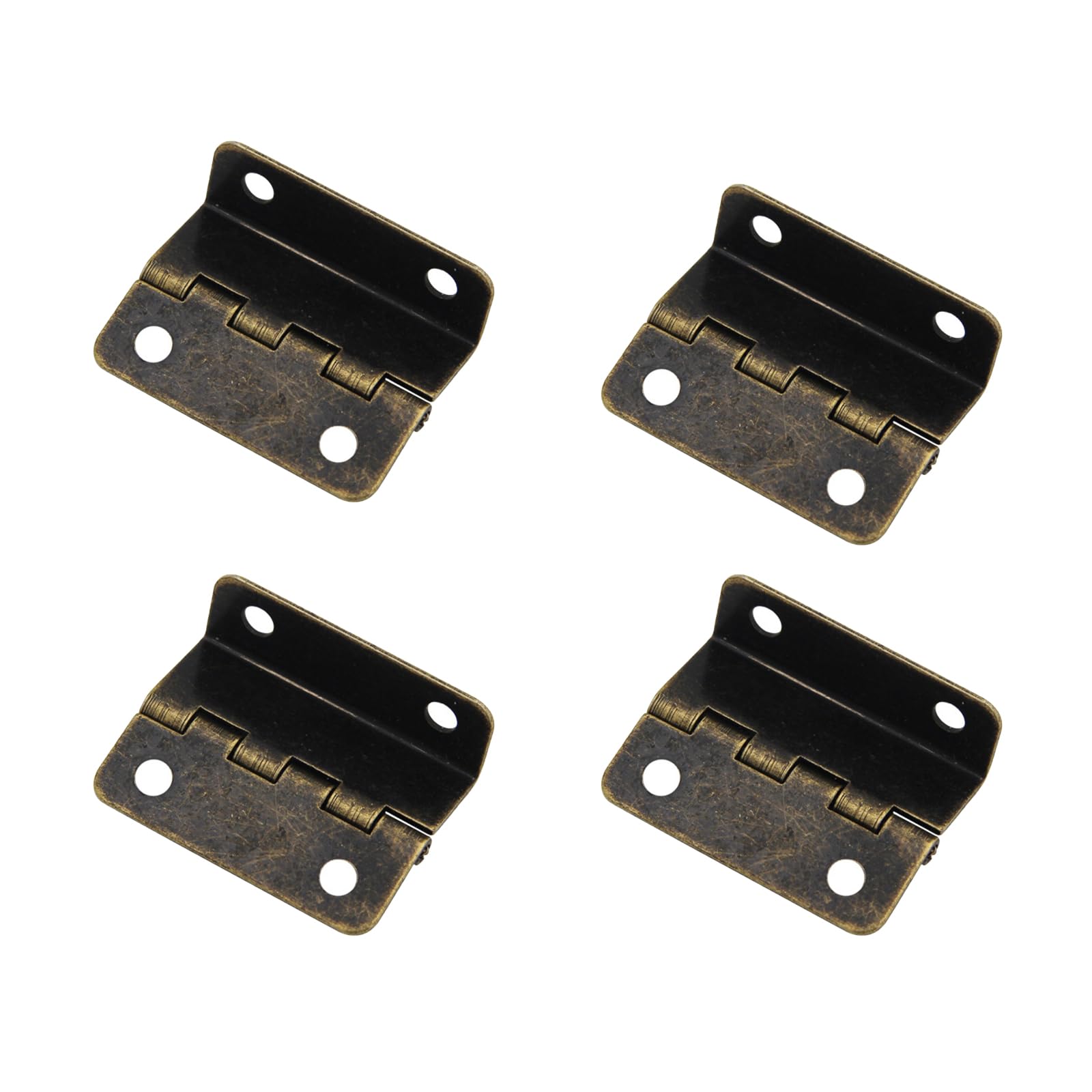 4 PCS Three Fold Decorative Box Hinges, 41mm Half-Surface Chest Hinges for Door, Cabinet and Jewelry Chest (Antique Bronze)