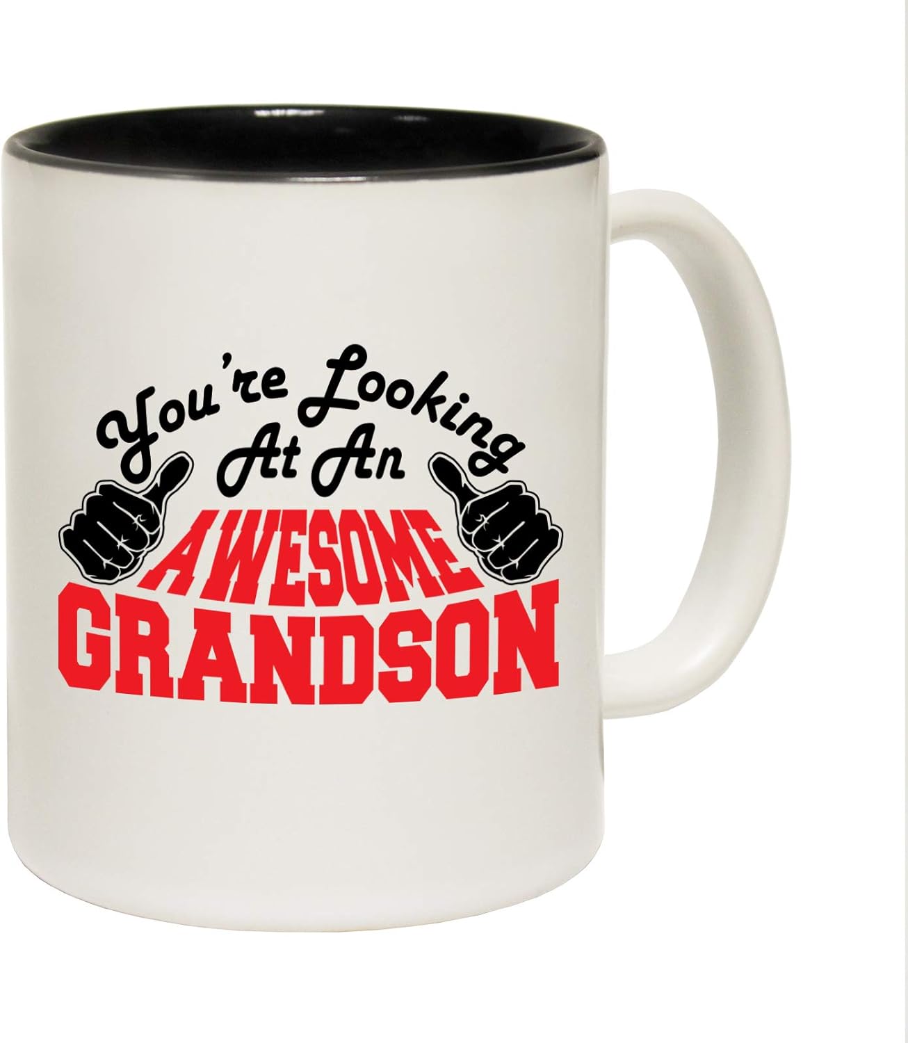 123t Funny Mugs Grandson Youre Looking Awesome Black Novelty