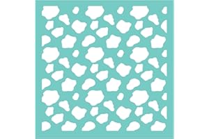Briartw Cow Pattern Silkscreen Stencil 12x12 Reusable Self-Adhesive Mesh Stencils Silk Screen Stencil Printing for Polymer Clay Home Decoration Printing on Wood Fabric Wall Cup Plate Glass