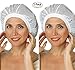 Mesh Bonnet Protective Night Cap for Curly or Frizzy Hair Protection, 2-Pack comes with FREE Eyeglass Pouch (White)