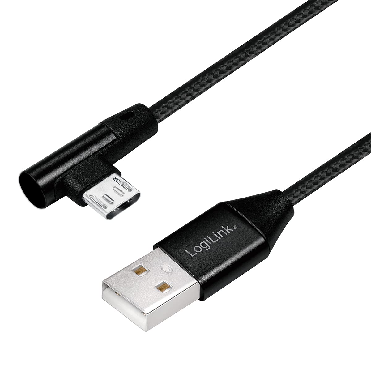 Logilink USB 2.0 Connection Cable USB (Type A) to Micro USB 90° Angled Black 1 m