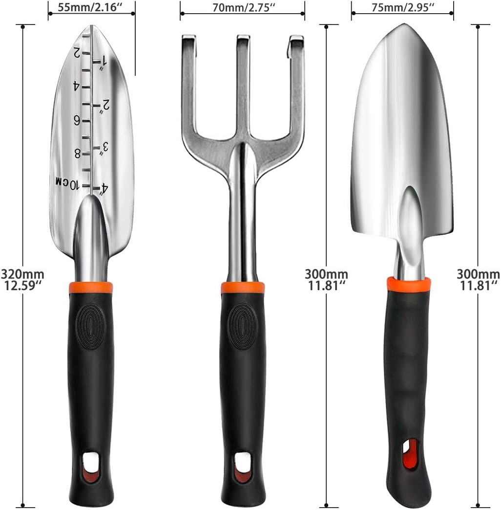 TYHJOY Gardening Tools Set, 4 Pack Heavy Duty Aluminum Transplant Trowel, Cultivator Hand Rake, Shovels Garden Tools and Gloves Set, Garden Gifts for Men Women : Garden & Outdoor