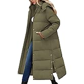 UMIPUBO Women's Long Maxi Down Coat Winter Puffer Jacket Warm Padded Outerwear Faux Fur Removable Hood Parka Full-Zip