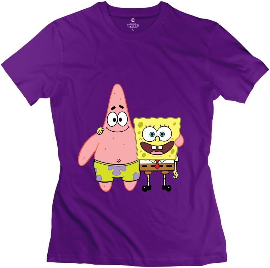 CWW Women Tee Girls Spongebob Patrick Spongebob Squarepants Tshirts - Vintage Design White T-Shirts
