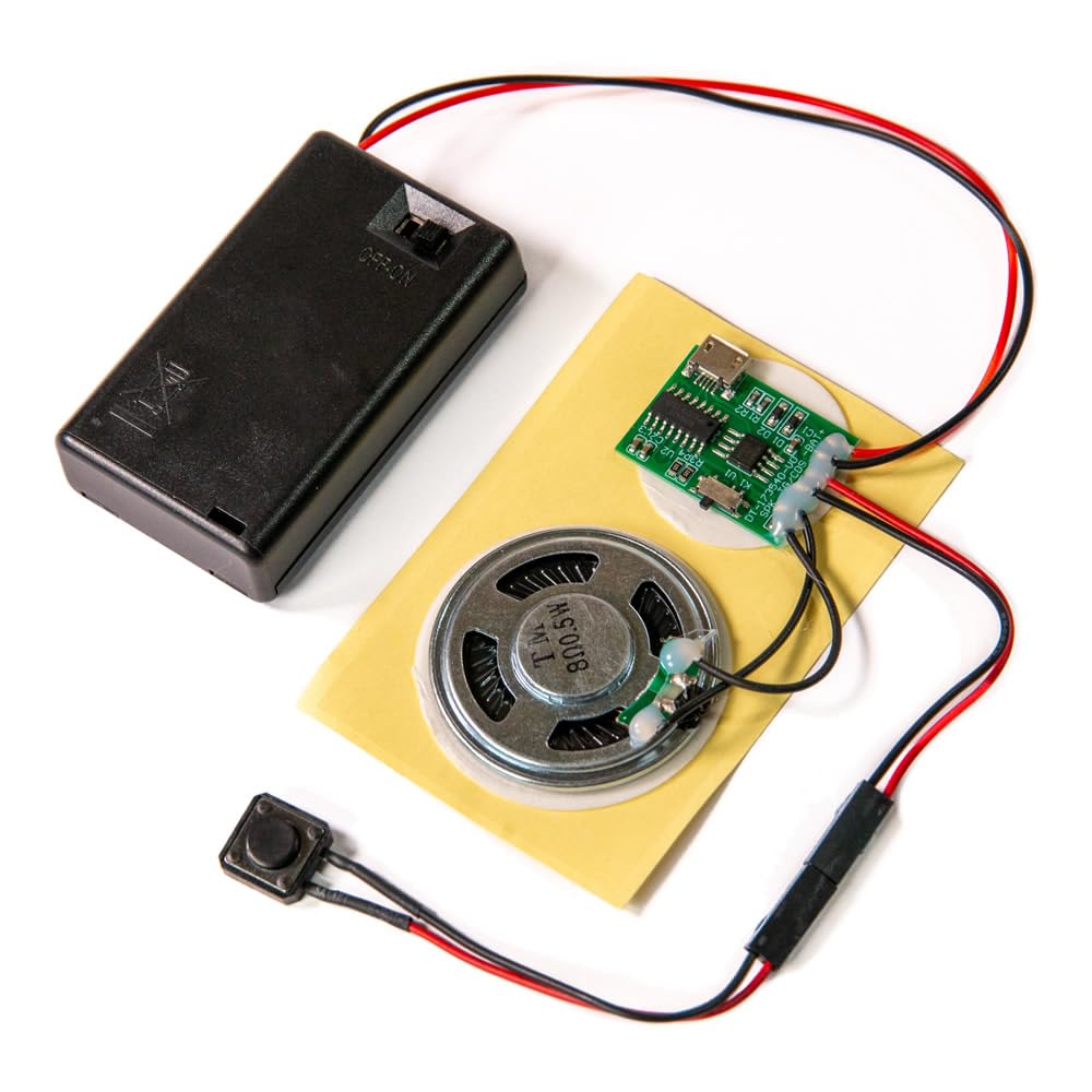 Talking Products, MP3 Sound Chip Module, 4MB Memory, with AAA Battery Box. Create Your own Personalised Gifts, Models or Cosplay Accessories (Push Button)