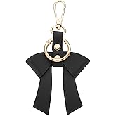 PATIKIL PU Leather Bow Keychain, Cute Bow Key Ring for Bag Purse Handbag Pendant Car Key Accessory
