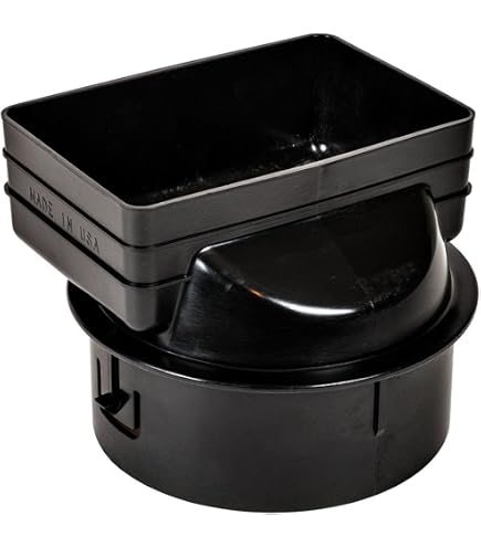 K-TEC Fallrohr-Adapter - Für Übergang 7,6x10,2 Cm Auf 10,2 Cm Rundabfluss, Schwarz