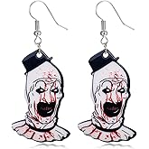 Retro Halloween Happy Ghost Human Skeleton Acrylic Drop Dangle Earrings Cute Funny Lightweight Colorful Flower Spider Earrings for Women Costumes Party Decorations Thanksgiving Jewelry Gifts