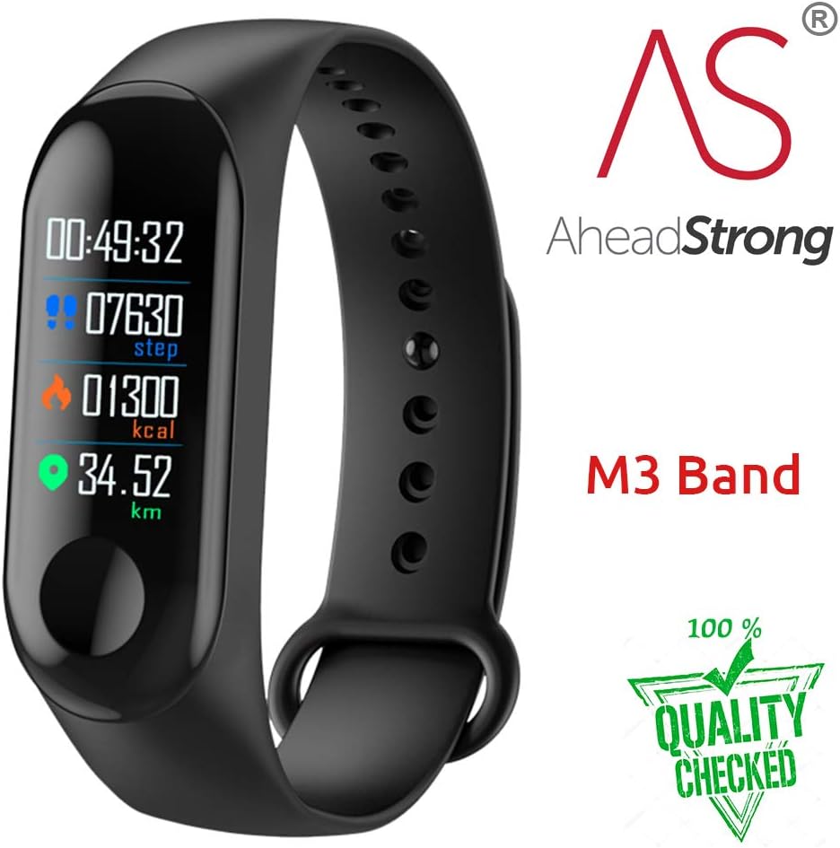 AheadStrong M3 Smart Band Watches/Smart Intelligence Bluetooth Health Wrist Bracelet/Smart Fitness Activity Tracker with Heart Sensor Monitor/Smart Waterproof Health Watch for Men Women Kids