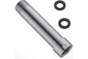 Brushed Nickel Shower Arm Extension, Female to Male 1/2 Inch Extender Arm for Rainfall Shower Head by BSTIIU, 4 Inches