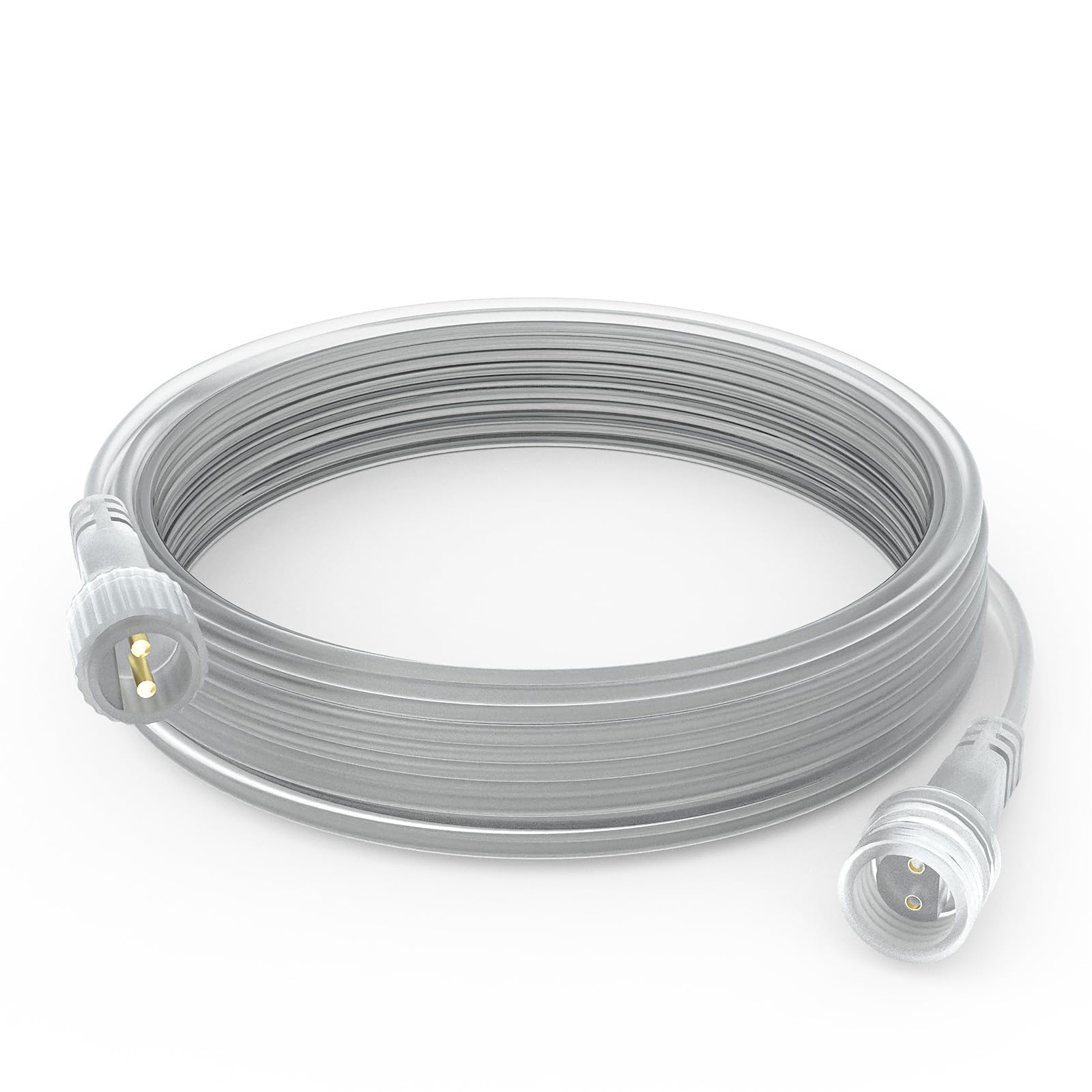 10M/33Ft Christmas lights Extension Cable,BOLWEO 2 Pin Clear Extension Cable IP65 Waterproof Outdoor Light Long Cable for Garden Lights,Christmas lights,G40 Globe Lights,LED Fairy Lights