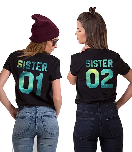 Sister Shirts Best Friends T-Shirts BFF T-Shirt für Zwei 2 Mädchen BFF Oberteile BFF Geschenke 2 Stücke