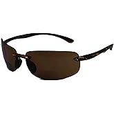 In Style Eyes Original Lovin Maui Wrap Around Bifocal Reading Sunglasses - Rimless, UV Protection - Non-Polarized Lens - Tortoise - 3.0x