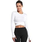 DREAM SLIM Short Sleeve Crop Tops for Women Tummy Cross Fitted Yoga Running Shirts Gym Workout Cropped Tank Tops