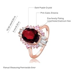LAZLUVU Rose Gold Ruby Engagement Ring Flower