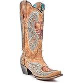 Corral Women's Heart &amp; Wings Overlay &amp; Embroidery &amp; Studs Boot
