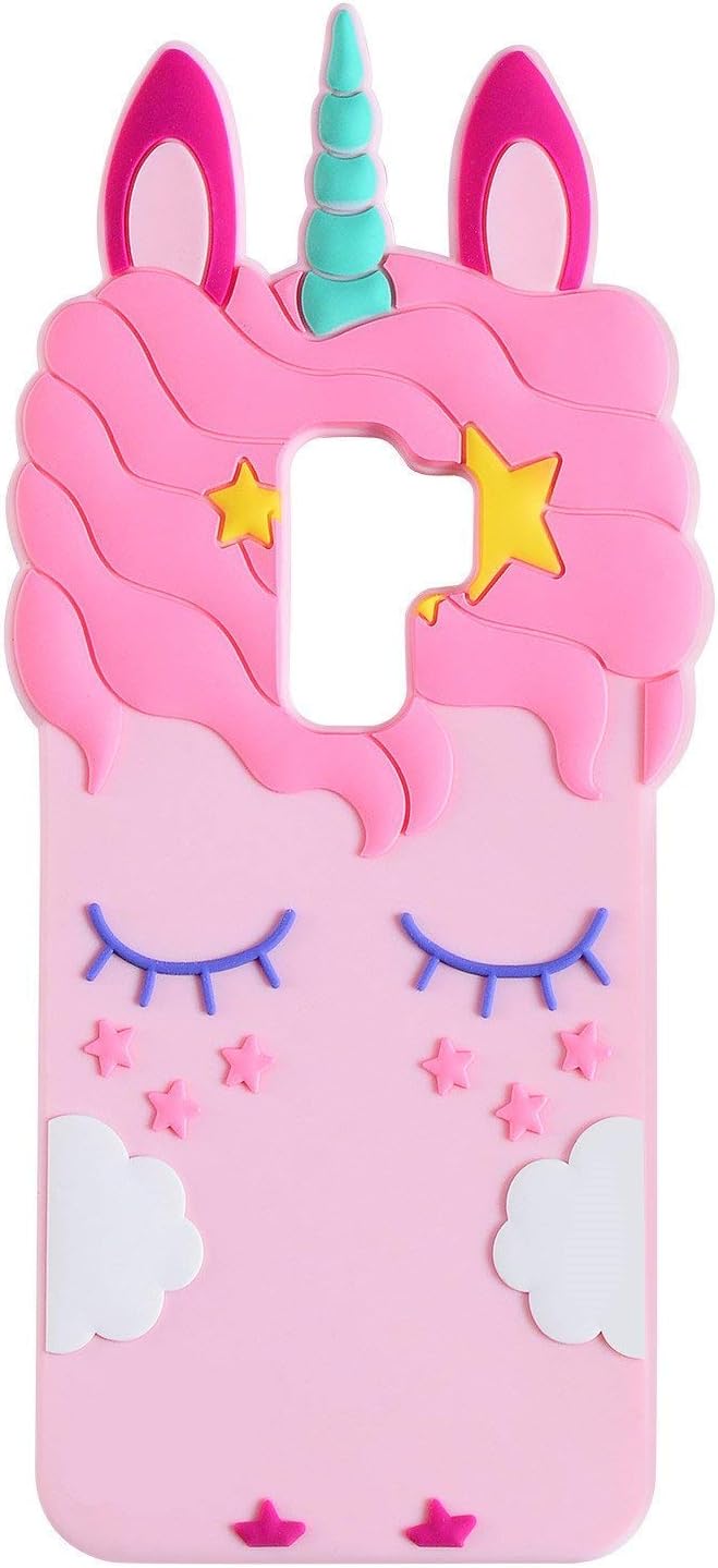 Joyleop Pink Unicorn Case for Samsung Galaxy S9 Cute 3D Cartoon Animal Cover,Kids Girls Cool Fun Soft Silicone Gel Rubber Kawaii Character Fashion Unique Cases Protector Shell Skin Samsung S9