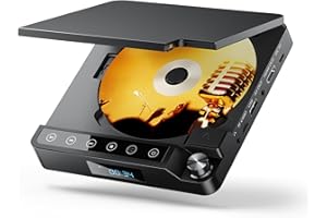 Desobry Mini DVD Player for TV, All Region Free DVD Player HDMI, Small Compact Flip-Top Design, with USB/TF Card Input, Supports PAL/NTSC