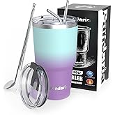 Pandaria 30 oz insulated tumbler with lid and straw, Reusable Spill Proof & Leak Proof Tumbler for Hot and Cold Beverages, Ideal for Iced coffee, Smoothies & Water (Sea)