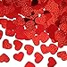 TecUnite 1000 Pieces Valentine Confetti Red Heart Table Confetti for Valentines Day Wedding Decoration