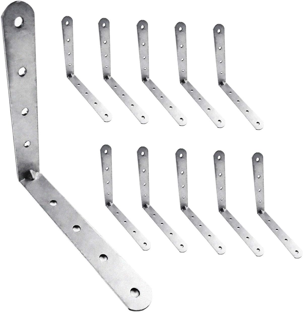 OMIDEAS 20 x Angle Bracket (100 x 100 x 16) 90 Degree L Shape Corner Brace Plate Wood Metal Connecting Fixing Joining Repair Support Galvanised Connector