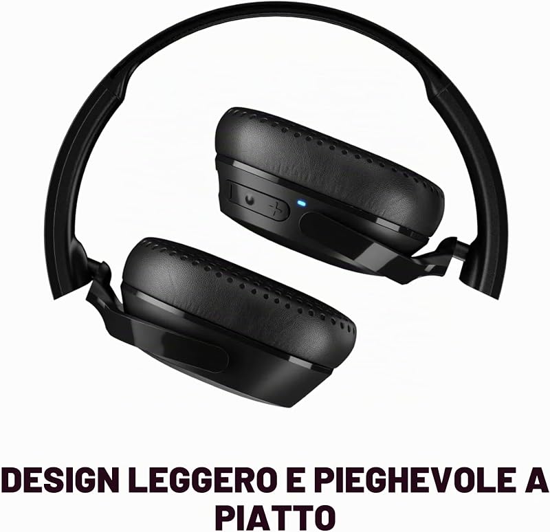 Riff 2 Cuffie Wireless On-Ear con Microfono, 34 Ore di Autonomia, Compatibili con iPhone, Android e Dispositivi Bluetooth - Nero