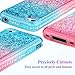 Ruky iPhone 4 Case, iPhone 4S Case, Gradient Quicksand Series Glitter Flowing Liquid Floating Bling Diamond Clear TPU Girls Case for iPhone 4 4S (Teal Pink)