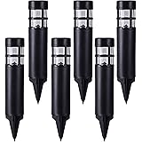 SUNWIND Solar Garden Lights Outdoor LED Bollard Solar Powered Path Lighting for Patio Pathway Backyard Lawn Landscaping (Blac