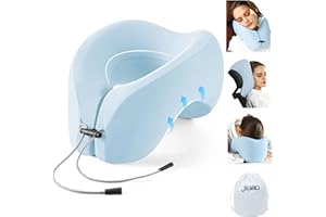 jiaao Neck Pillow for Traveling, 360º Ergonomic Design Memory Foam Travel Pillow, Travel Bag Included, U Shaped Neck Support for Side, Stomach and Back Sleepers