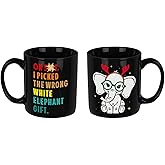 White Elephant Gifts for Adults Women Men, Funny Christmas Coffee Mug, 11oz Holiday Drinking Cups, I Picked The Wrong White Elephant Gift Cup, Xmas Party Cups for Hot Chocolate Cocoa Beverages