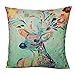 All Smiles Decorative Feathers Throw Rustic Pillow Covers Case Cushion Home Decor 18 X 18 Set of 4 Cotton Linen for Deer Couch Sofa Bed Room Farmhouse Antlers Navigation Compass