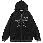 Aelfric Eden Star Zip Up Hoodie Vintage Washed Oversized Graphic Hoodies Streetwear Hooded Sweatshirts Jackets Unisex