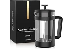 RAINBEAN Small French Press 12 Oz, Mini French Press Coffee Maker 1 Cup, Single Serve Coffee Press, Coffee Brewer With 3 Level Filtration, Perfect for Tea Lovers