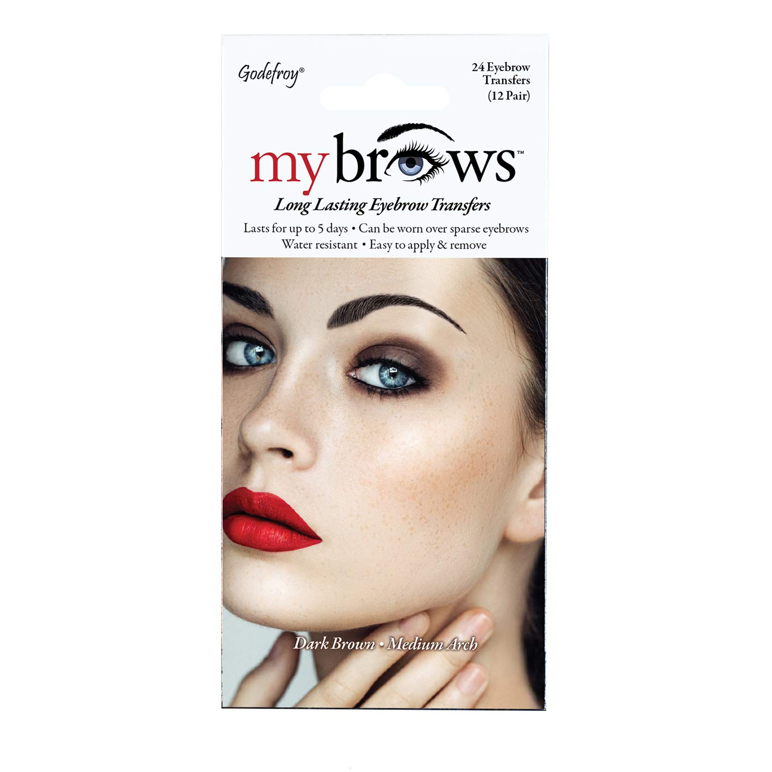 Godefroy My Brows Transfers Long Lasting (Medium Arch, Dark Brown)