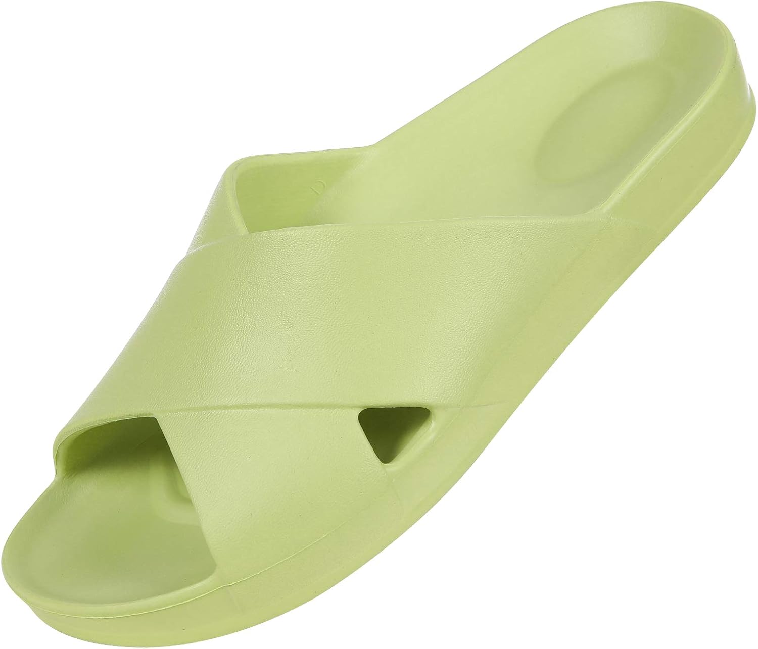 Cross Band Shower Shoes for Women Arch Support Lightweight EVA Slide