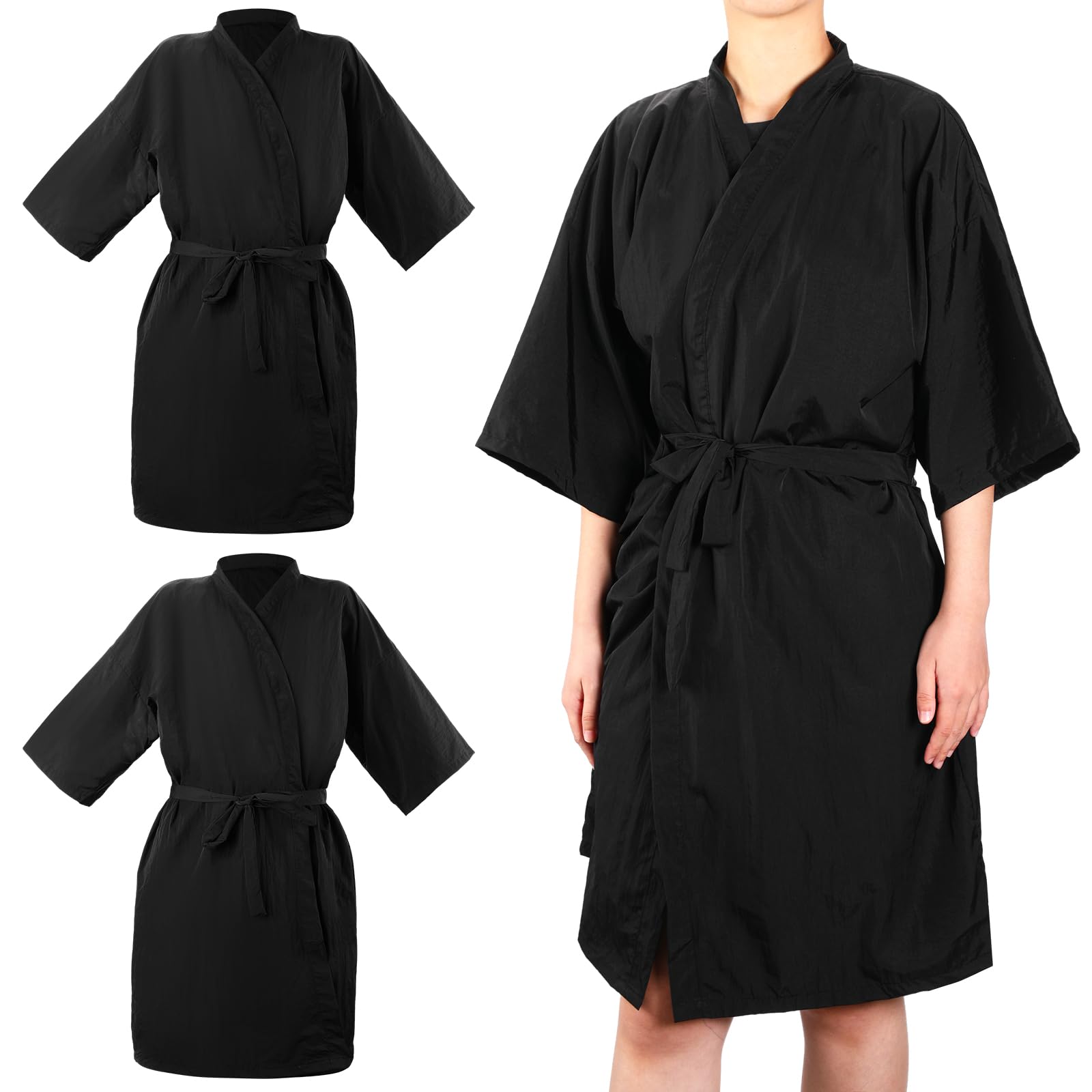 Photo 1 of 2 Pieces Salon Robes Smock for Clients Waterproof Hairdressing Gown Salon Cape