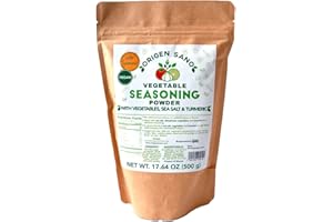 Origen Sano | Vegetable Seasoning Powder | Vegan Bouillon | With Vegetables, Sea Salt and Turmeric, 17.63oz (500g)
