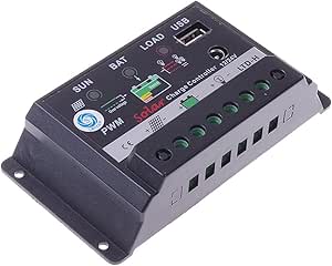 SMAKN PWM Solar Charge Controller Regulator 12/24V 20A Solar Panel with USB/dc Charger Port for Battery Charging