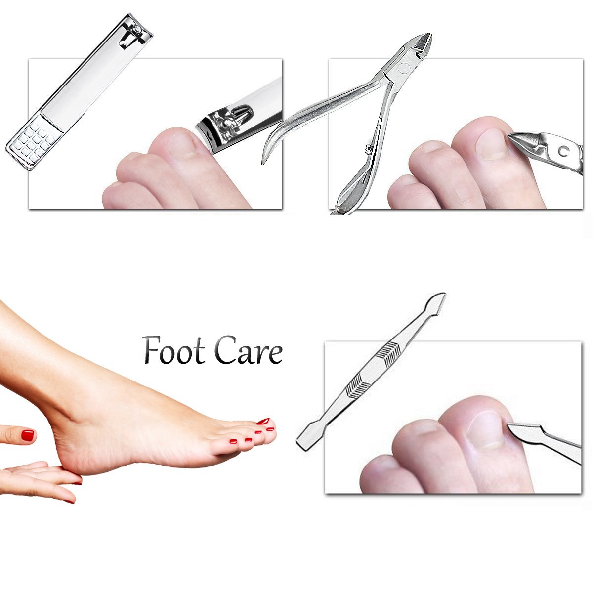 Keiby Citom Professional Stainless Steel Nail Clipper Set Nail Tools Manicure & Pedicure Set of 12pcs - Travel & Grooming Kit with Luxurious Case (Coffee) : Beauty